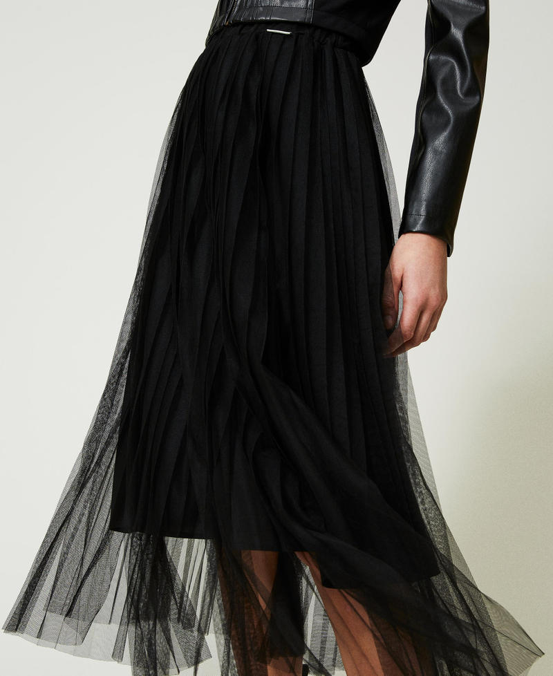 Scee by twin set Gonna longuette in tulle plissé Comprare a buon mercato