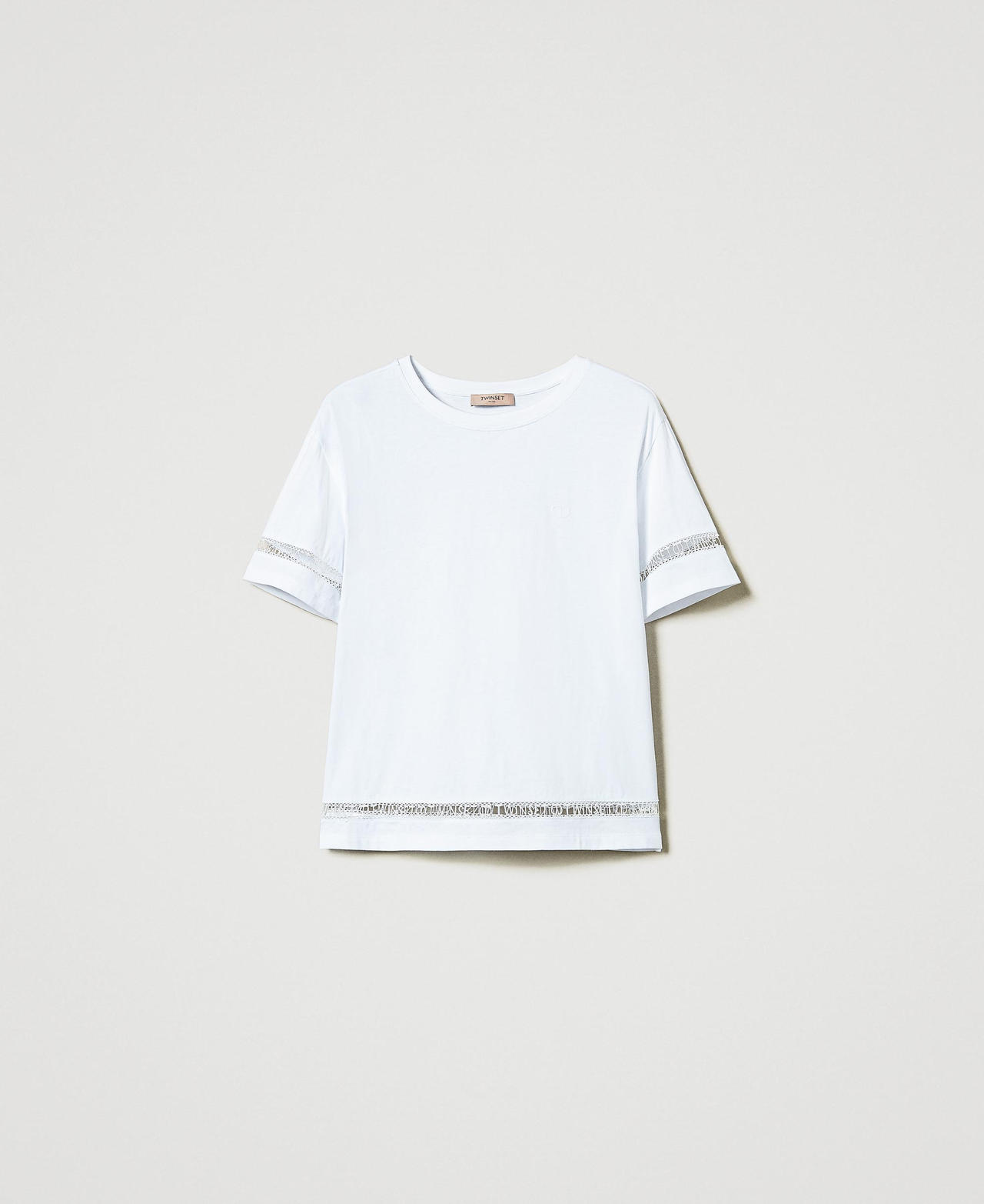 Scee by twin set T-shirt regular con logo ricamato Fornitura limitata