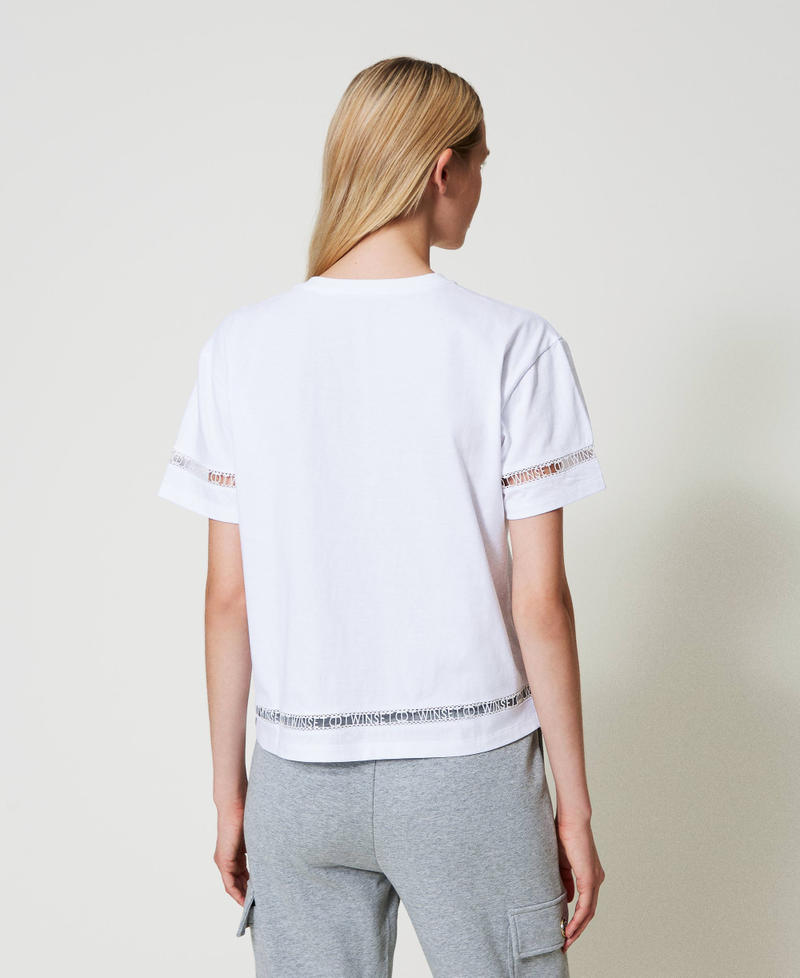 Scee by twin set T-shirt regular con logo ricamato Fornitura limitata