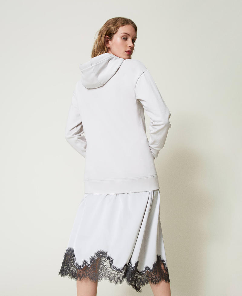 Scee by twin set Abito lungo in felpa e raso Offerta esclusiva
