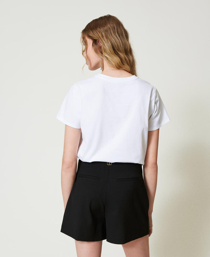 Scee by twin set T-shirt con ricamo logo e giaguaro Vendite stagionali