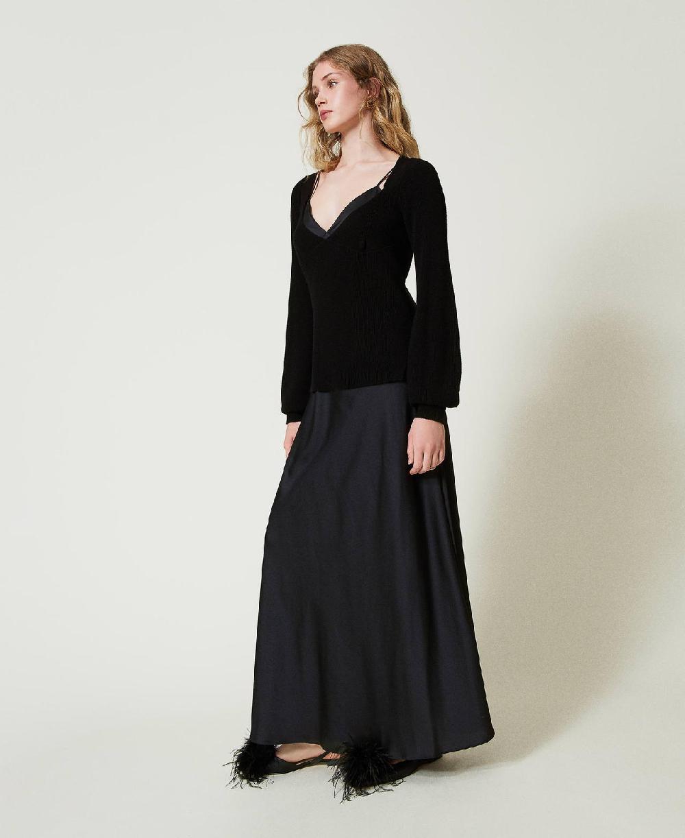 Scee by twin set Abito lungo sottoveste con maglia Offerta natalizia