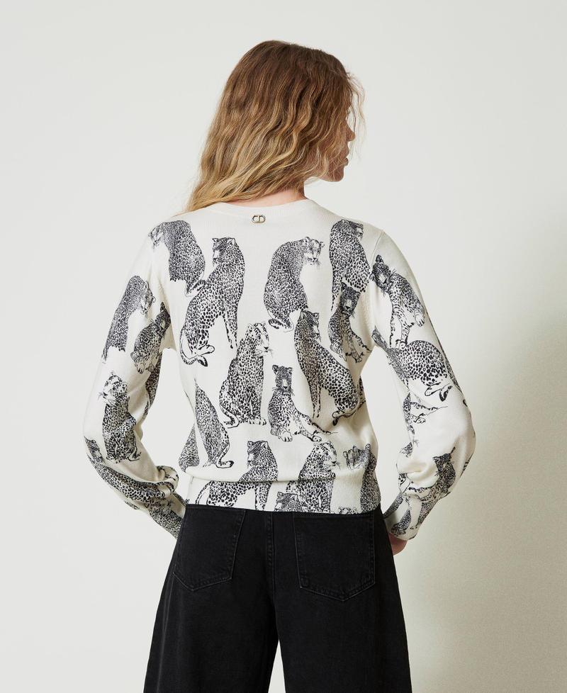 Scee by twin set Maglia con stampa giaguari Offerta San Valentino
