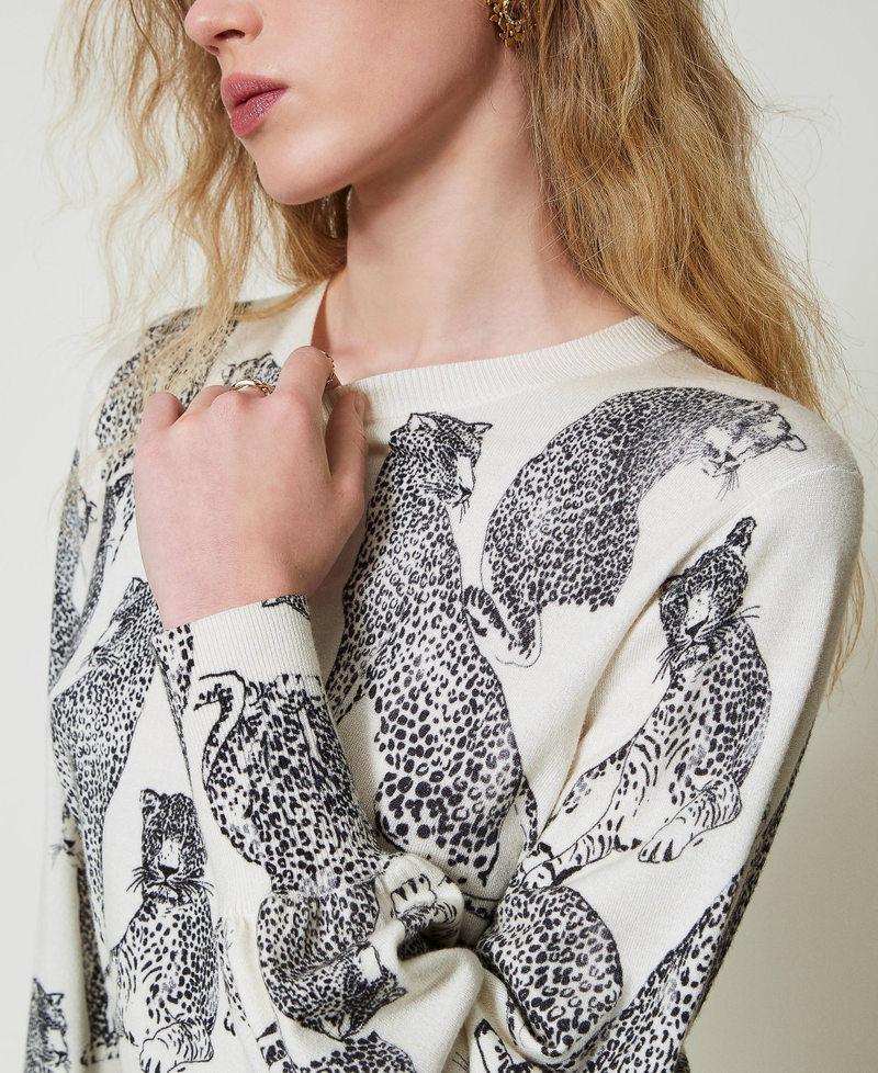 Scee by twin set Maglia con stampa giaguari Offerta San Valentino