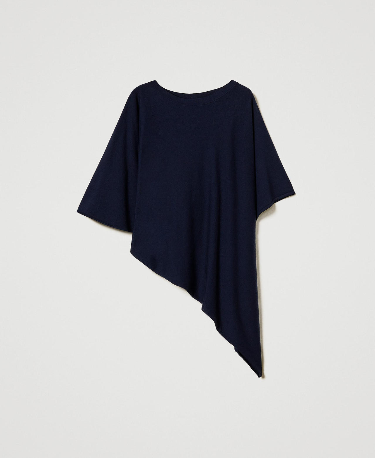 Scee by twin set Poncho asimmetrico in maglia Vendita calda
