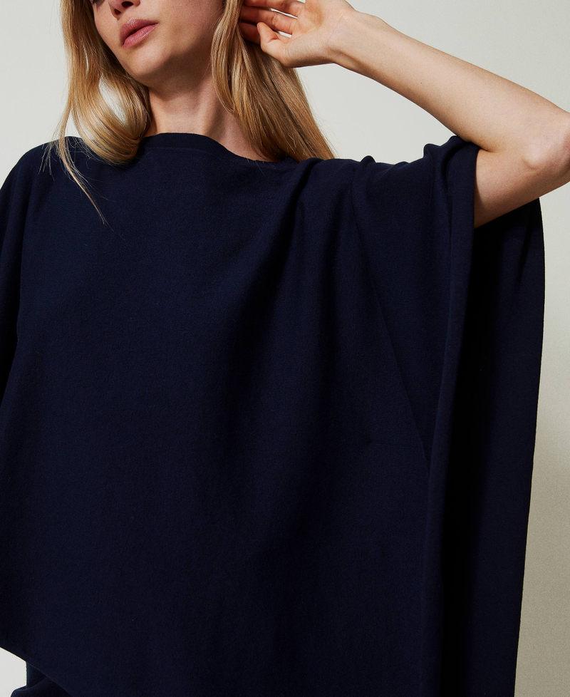 Scee by twin set Poncho asimmetrico in maglia Vendita calda