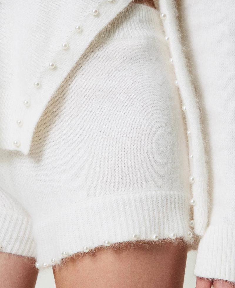 Scee by twin set Shorts in maglia misto angora con perle Grandi sconti