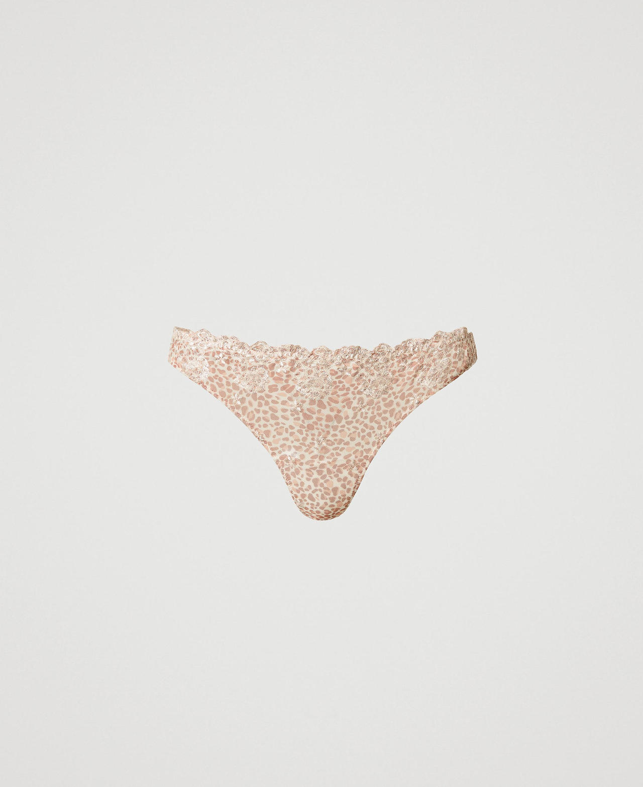 Scee by twin set Slip perizoma in tulle animalier Offerte giornaliere