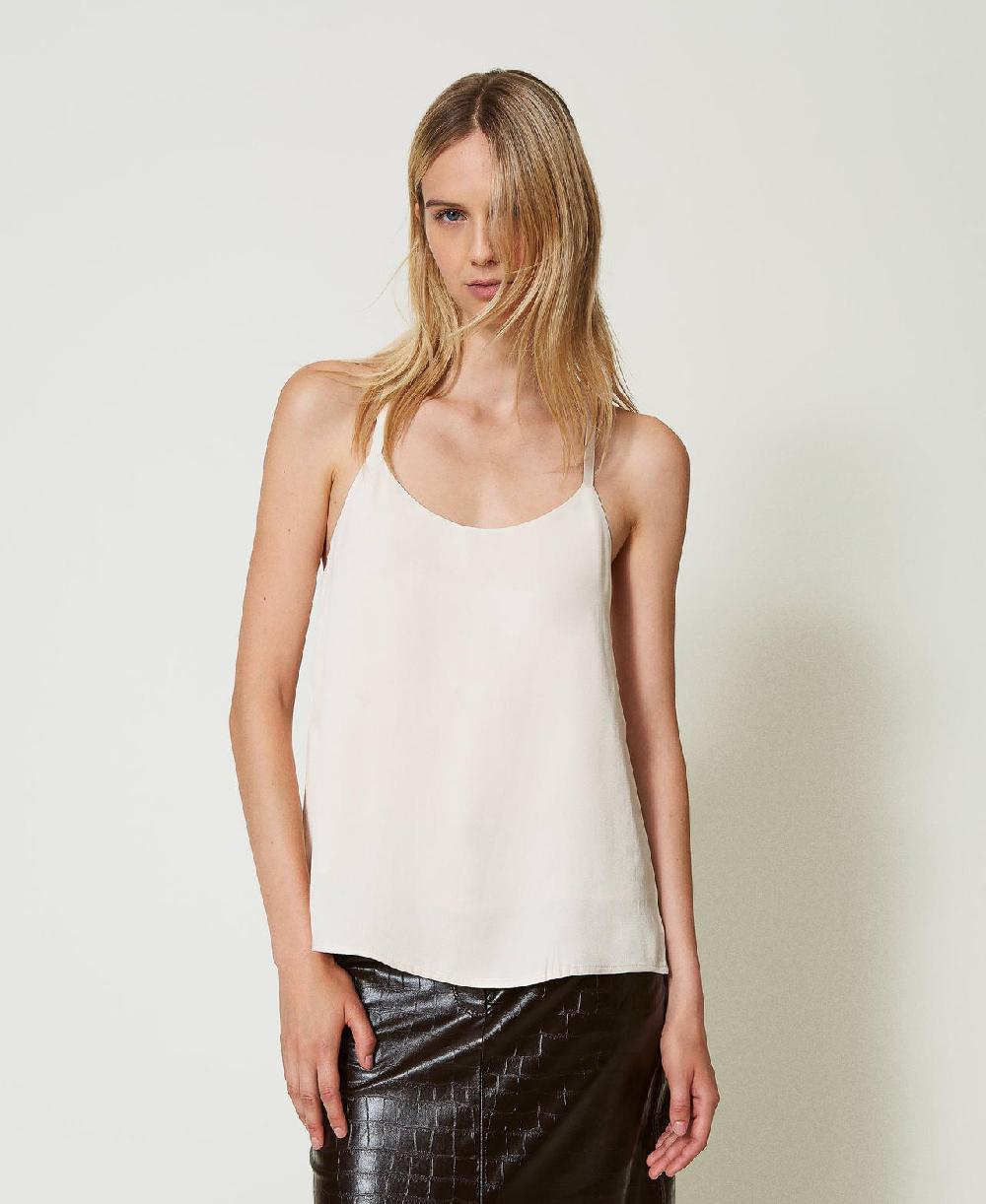 Scee by twin set Top in raso con spalline sottili Enormi risparmi