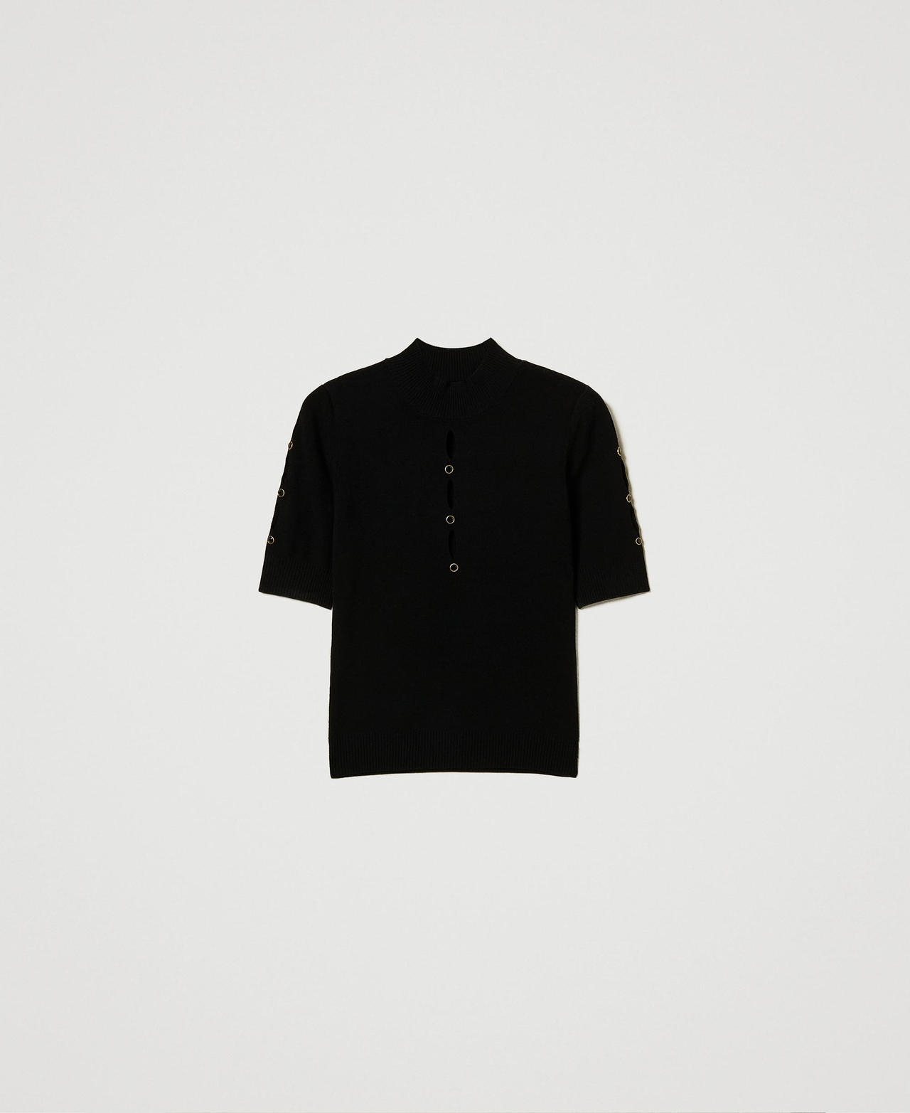 Scee by twin set Maglia lupetto con cut-out e borchie Ultimi tre giorni