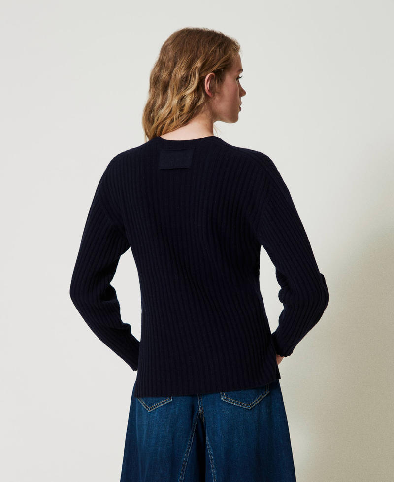 Scee by twin set Maglia in lana e cashmere a costine Latest stili