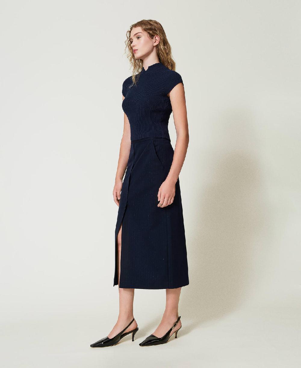 Scee by twin set Gonna longuette gessata lurex Fino al 60% di sconto