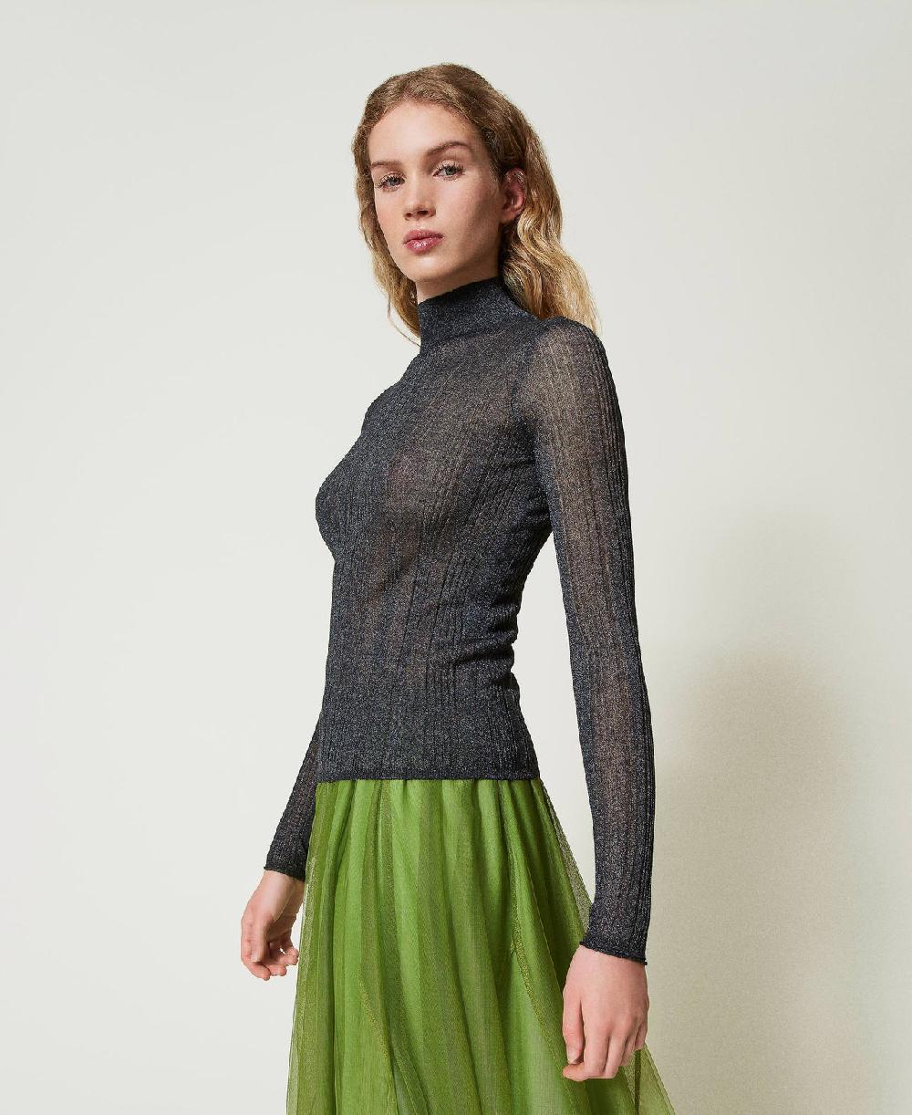 Scee by twin set Maglia fitted a costine con lurex Fino al 65% di sconto