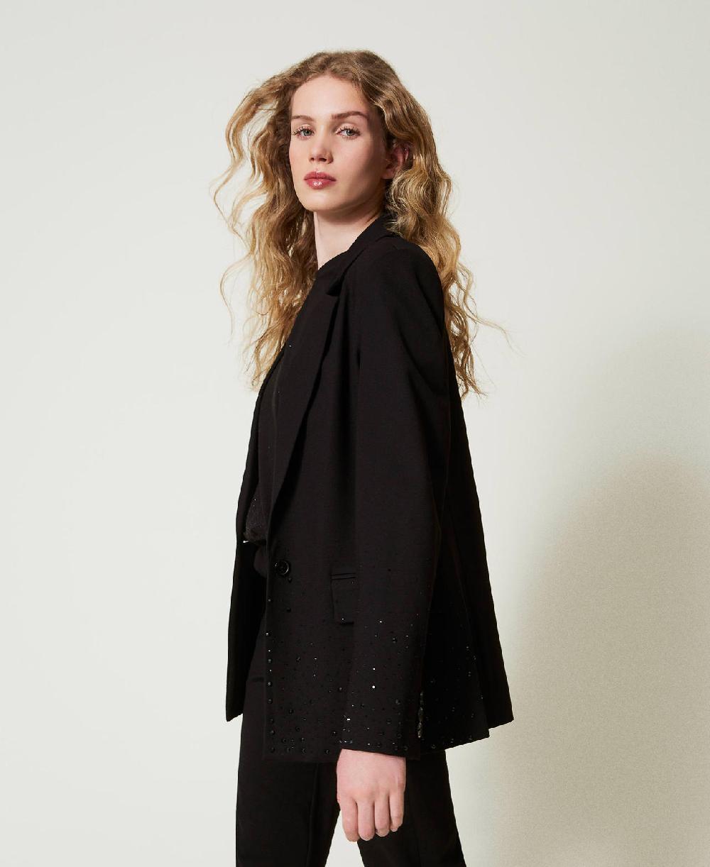 Scee by twin set Giacca blazer con strass dégradé Fino al 55% di sconto