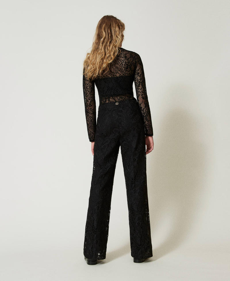Scee by twin set Pantaloni wide leg in pizzo macramè Discount Store per i nuovi prodotti
