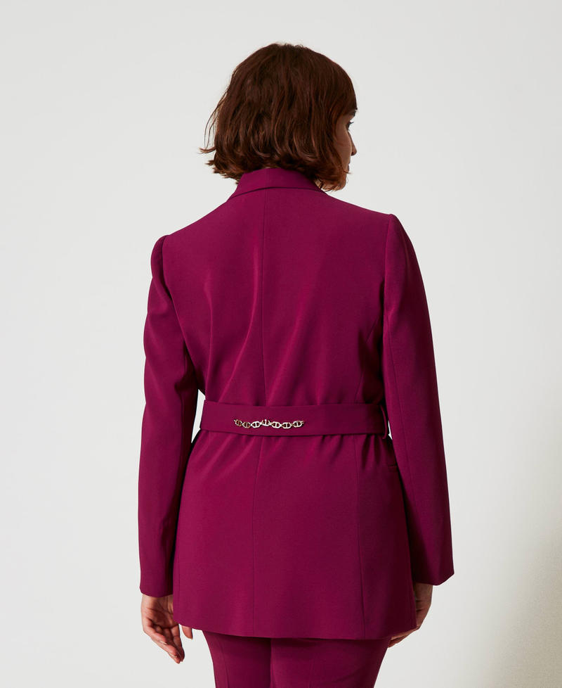Scee by twin set Giacca blazer con cintura e catena Oval T 50% di sconto con spedizione gratuita