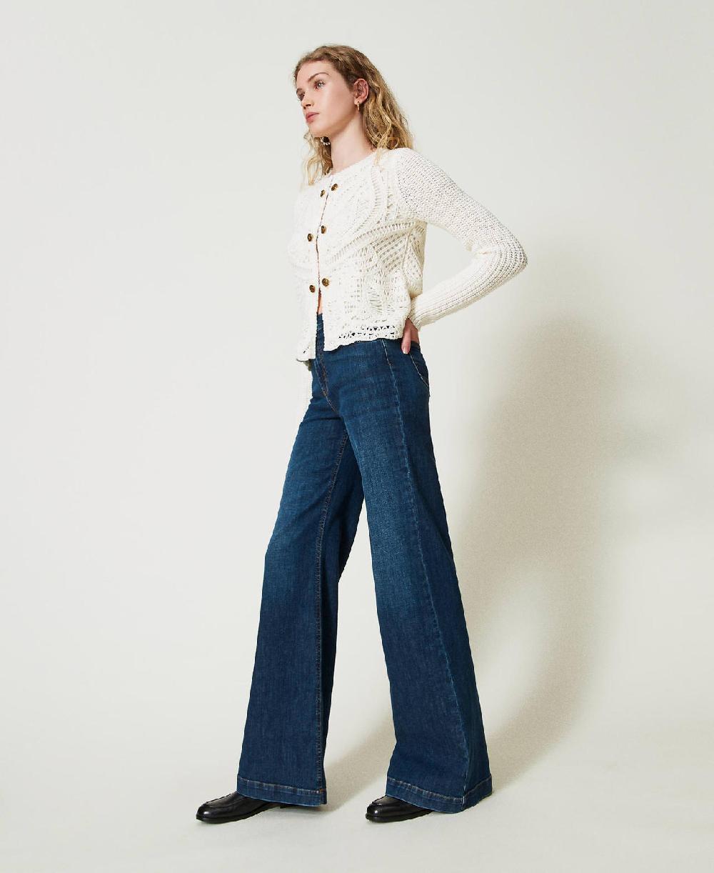 Scee by twin set Jeans wide leg cinque tasche Trasporto libero internazionale