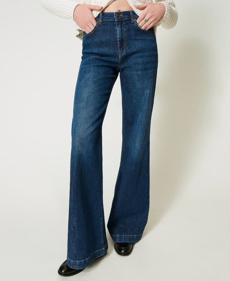 Scee by twin set Jeans wide leg cinque tasche Trasporto libero internazionale