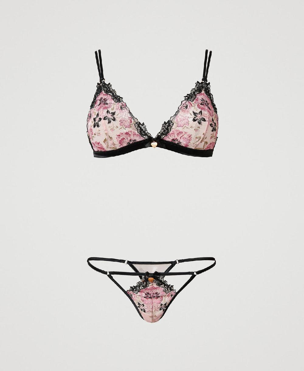 Scee by twin set Reggiseno a triangolo e perizoma con ricamo Qualità