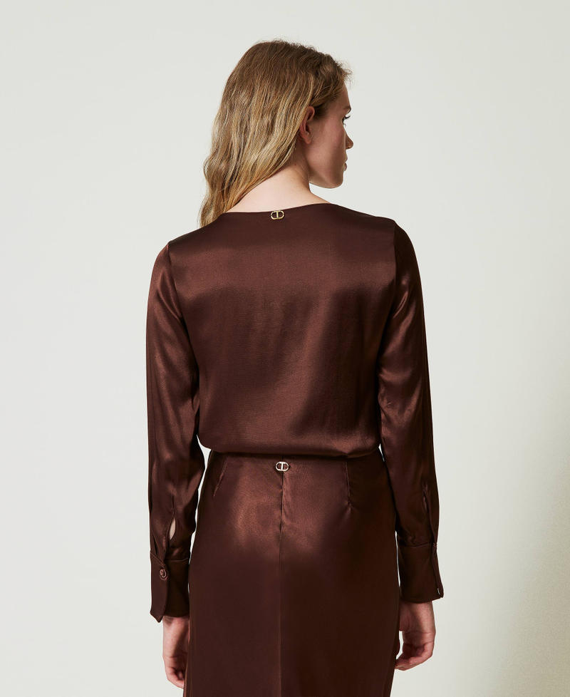 Scee by twin set Blusa in raso con Oval T Pezzi Unici