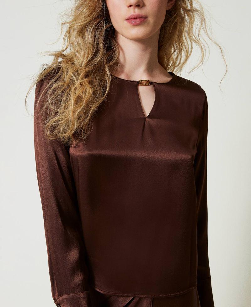 Scee by twin set Blusa in raso con Oval T Pezzi Unici