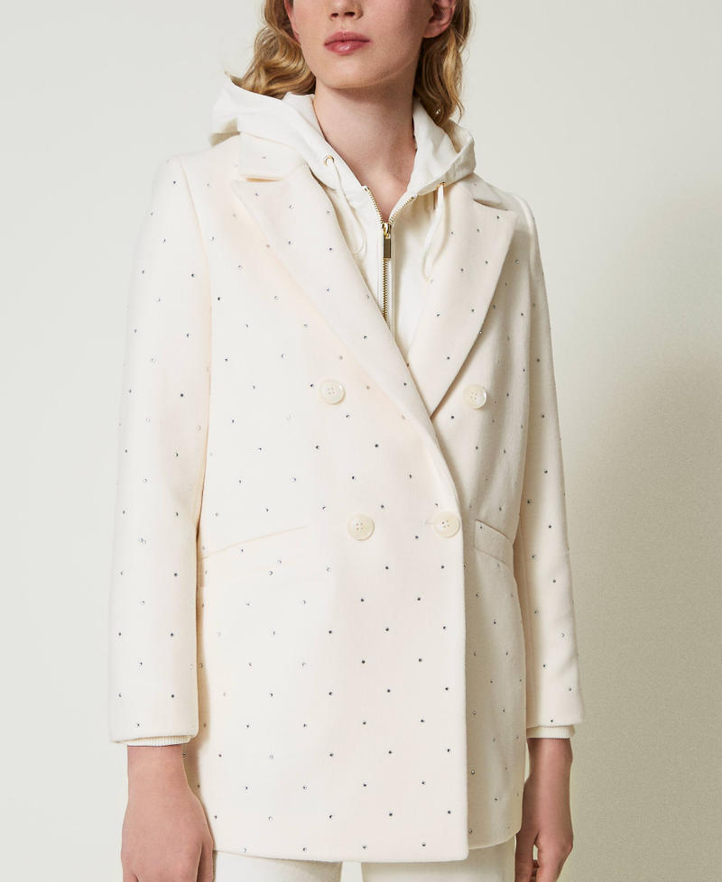 Scee by twin set Cappotto corto in panno con strass Qualità Garantita