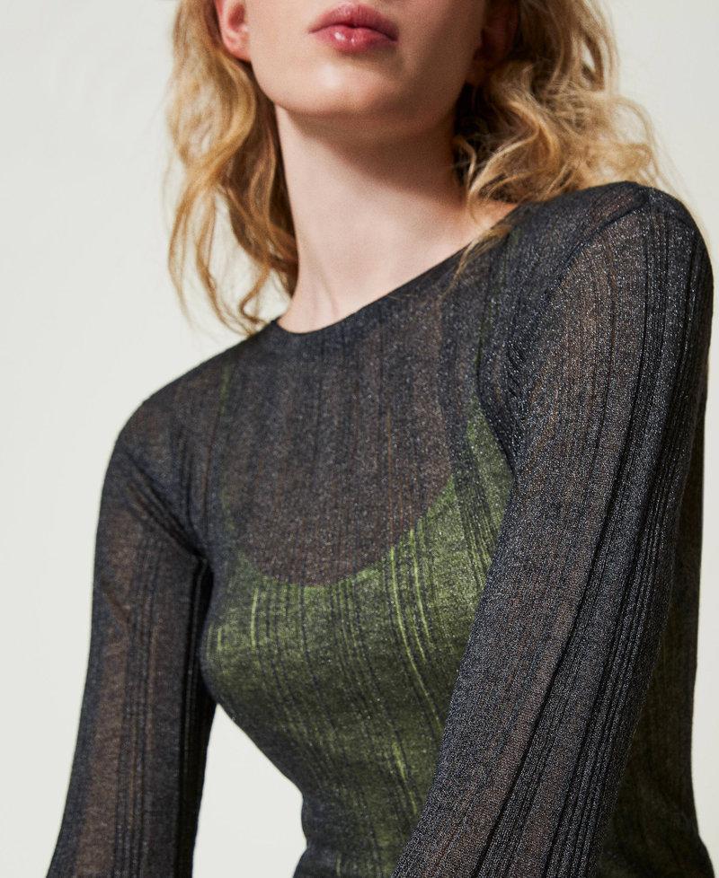 Scee by twin set Abito lungo fitted in maglia a costine Promozione Limitata