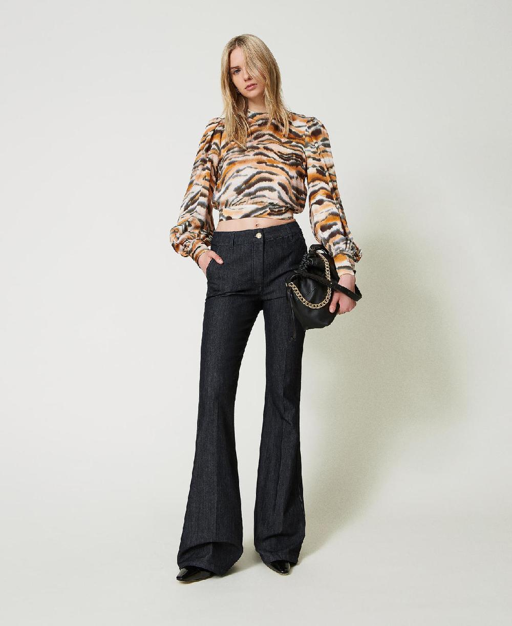 Scee by twin set Jeans flare con piega stirata Affare Del Giorno