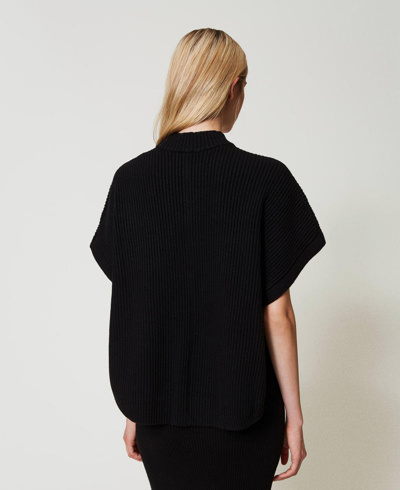 Scee by twin set Maglia a poncho a costine Prezzo Ridotto
