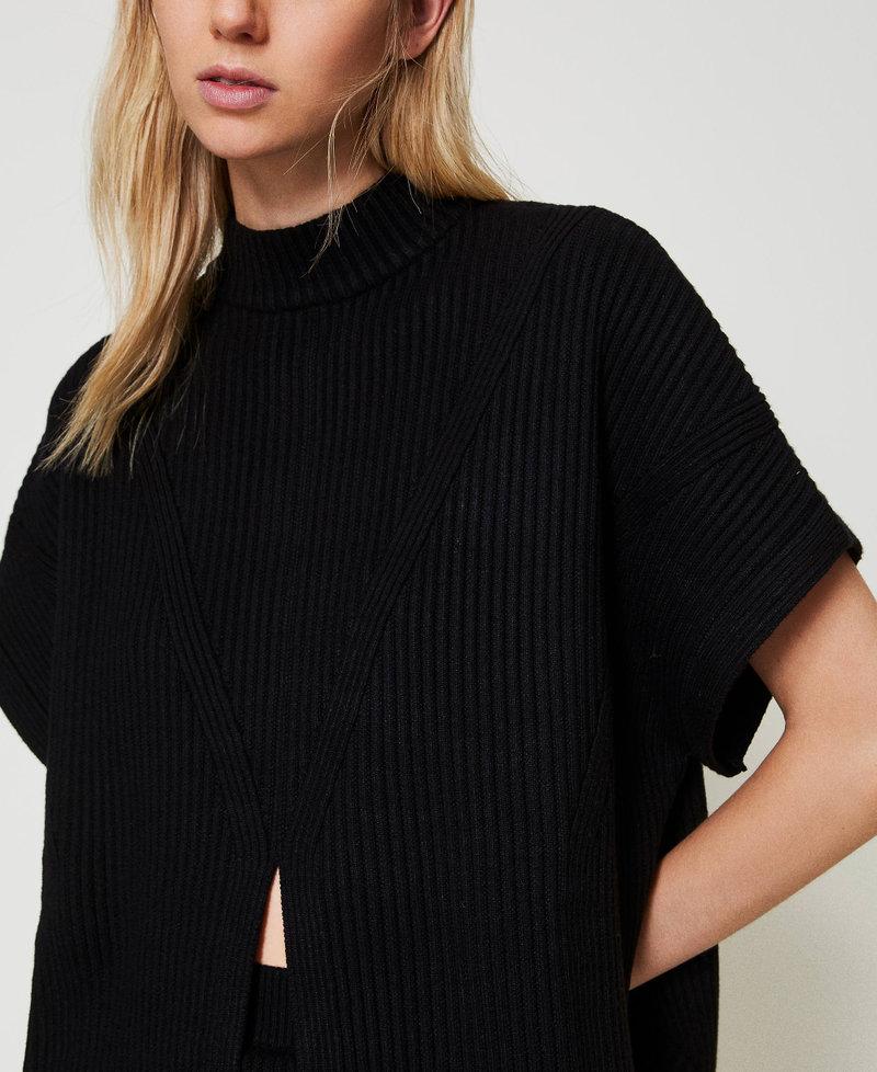 Scee by twin set Maglia a poncho a costine Prezzo Ridotto