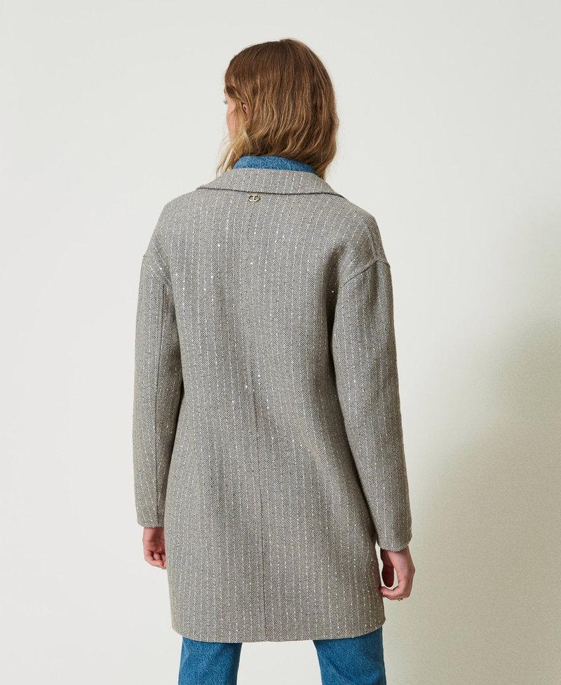 Scee by twin set Cappotto in panno double con paillettes Presa