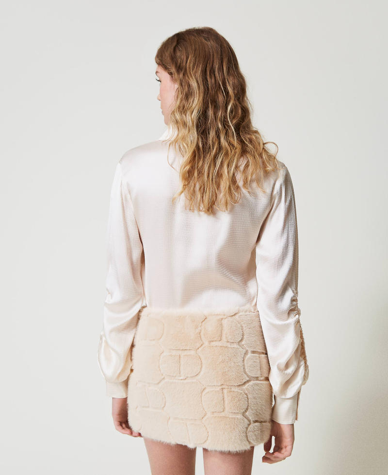 Scee by twin set Minigonna in faux fur con Oval T Outlet