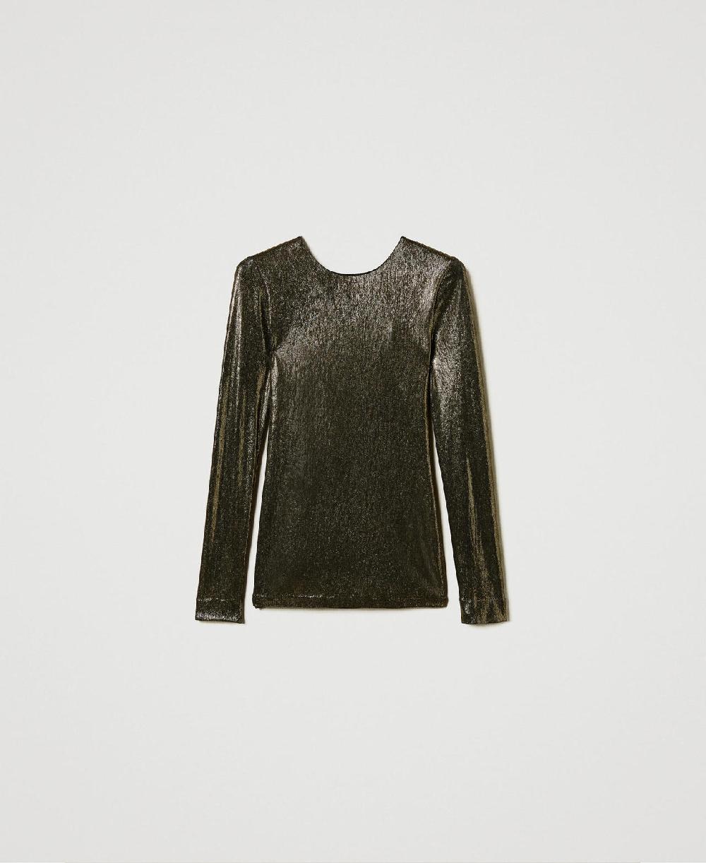 Scee by twin set Blusa laminata con nodo