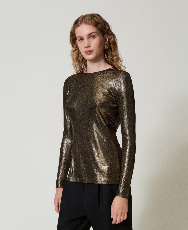 Scee by twin set Blusa laminata con nodo In Vendita