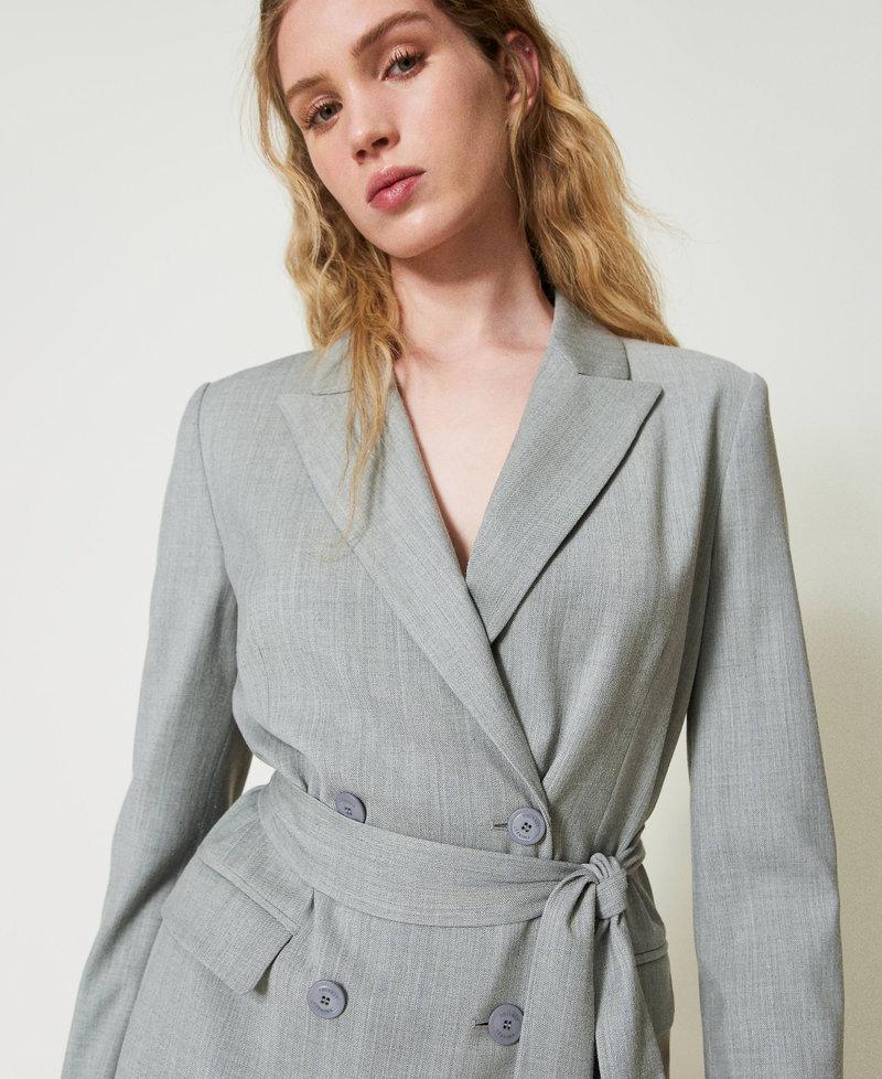Scee by twin set Giacca blazer in misto lana con cintura Saldi