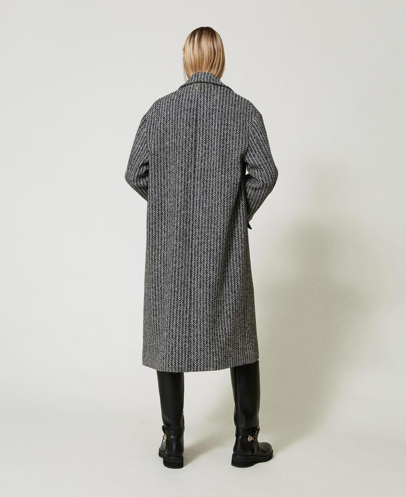 Scee by twin set Cappotto in misto lana gessato Offerte