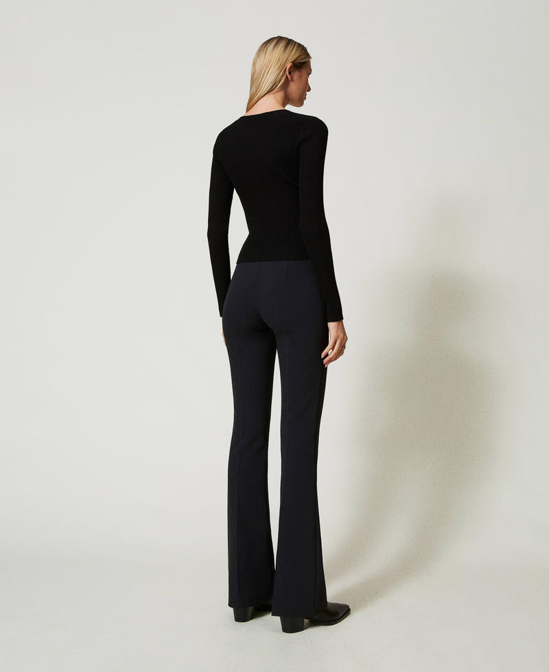 Scee by twin set Pantaloni flare a vita alta Vendita Calda