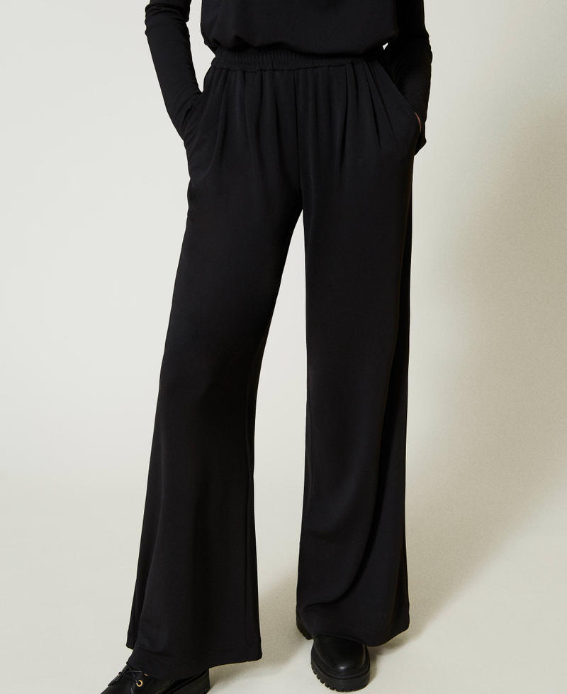 Scee by twin set Pantaloni a palazzo in jersey crêpe Vendite Flash
