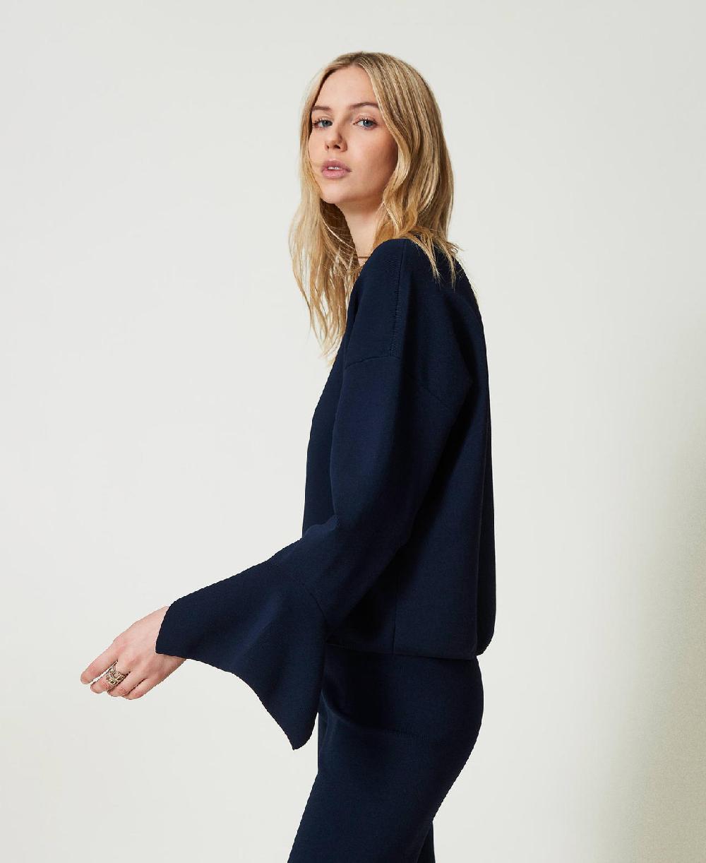Scee by twin set Maglia girocollo con volant Nuova