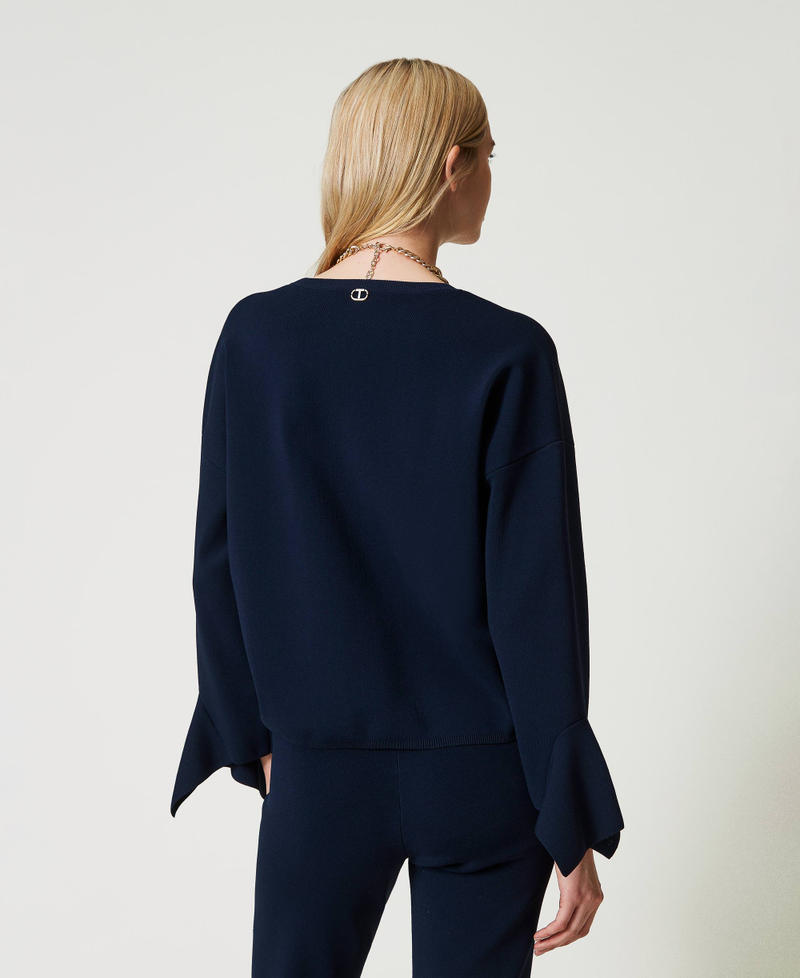 Scee by twin set Maglia girocollo con volant Nuova