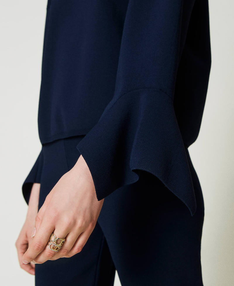 Scee by twin set Maglia girocollo con volant Nuova