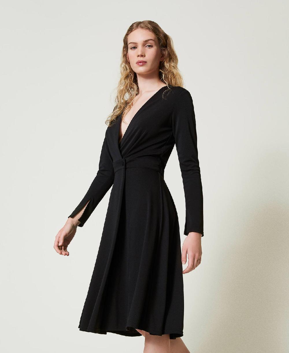 Scee by twin set Abito longuette in jersey crêpe Offerta speciale