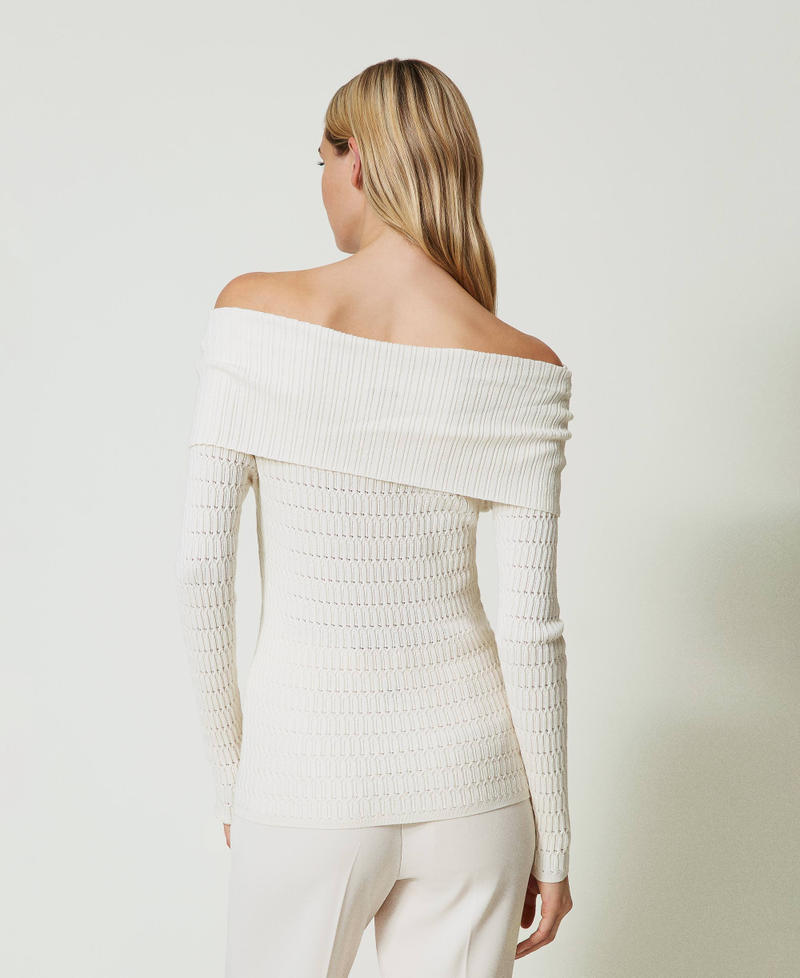 Scee by twin set Maglia fitted con collo off shoulder Flash Sale