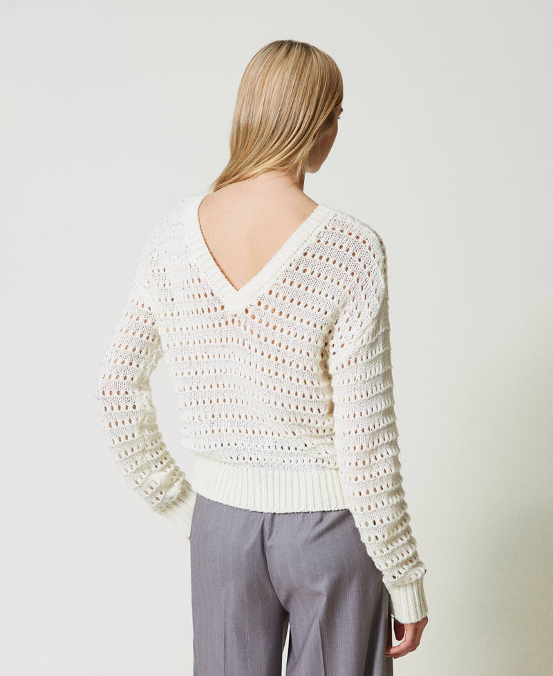 Scee by twin set Maglia traforata con paillettes Offerta natalizia