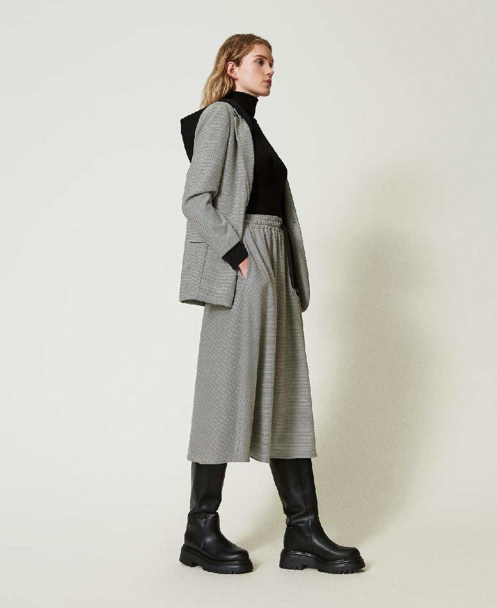 Scee by twin set Gonna longuette in pied de poule Offerta San Valentino