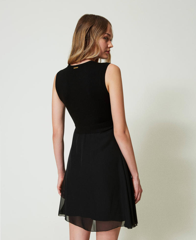 Scee by twin set Abito corto in maglia e georgette Offerta Anniversario