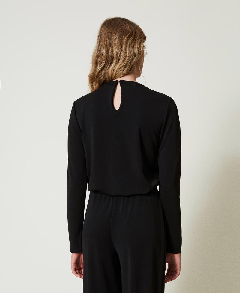 Scee by twin set Blusa in jersey crêpe con drappeggio Latest fashion