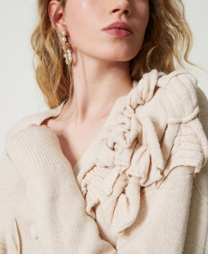 Scee by twin set Cardigan in misto lana con volant Offerte esclusive