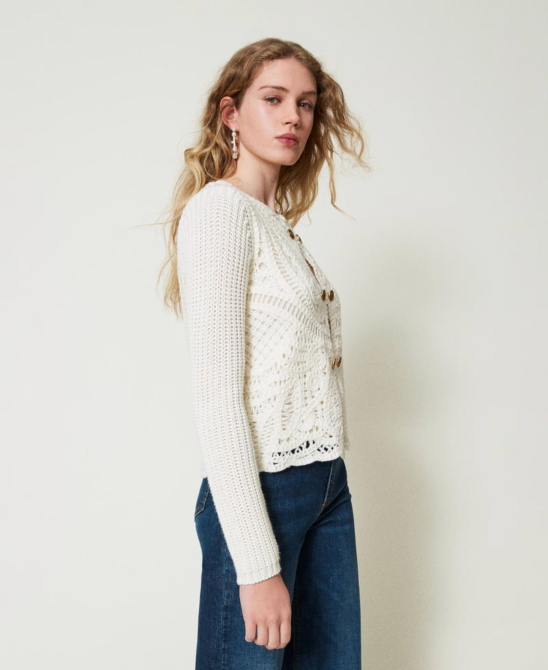 Scee by twin set Giacca in maglia misto lana crochet Lightning offer