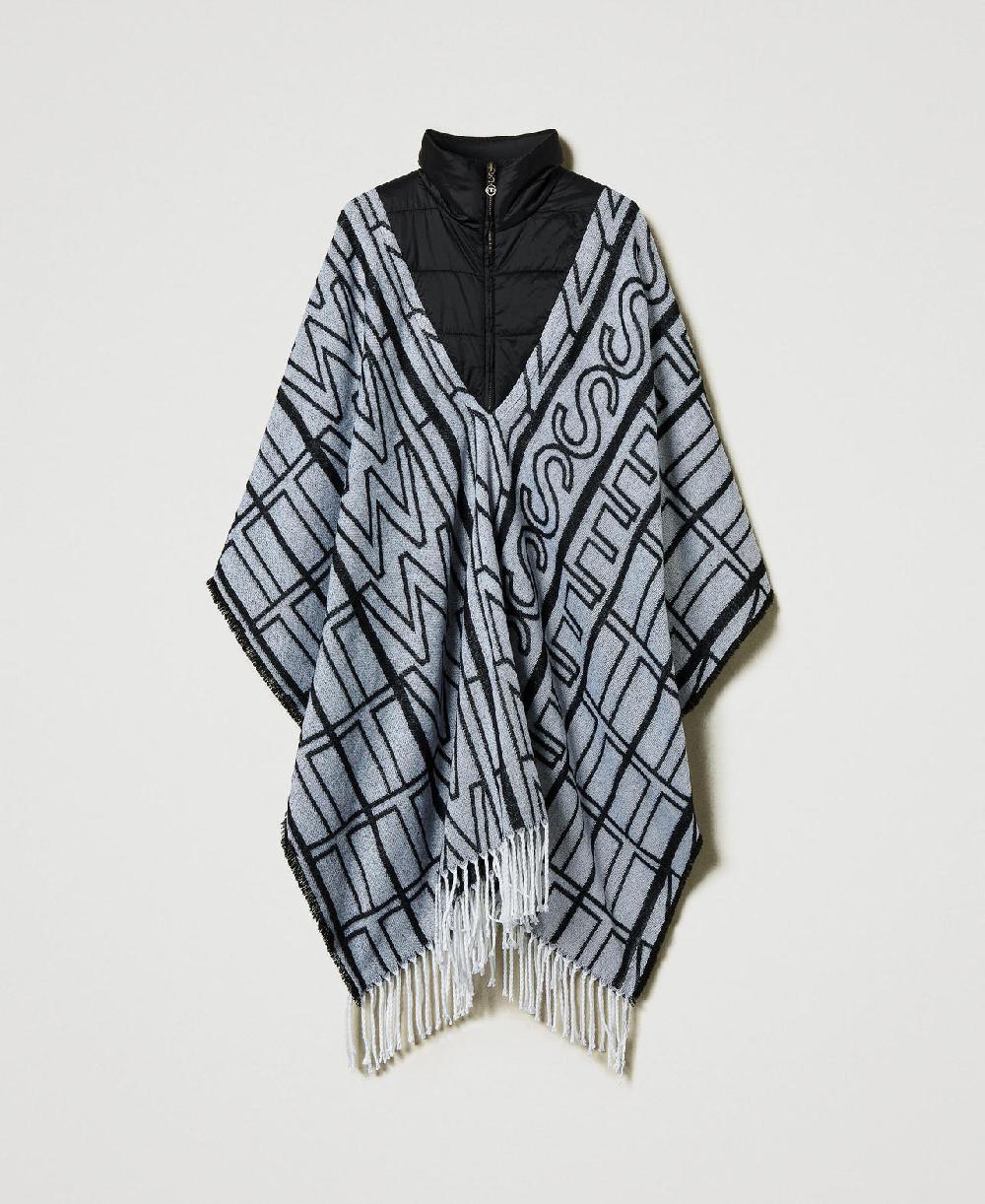 Scee by twin set Poncho jacquard con logo Grandi sconti